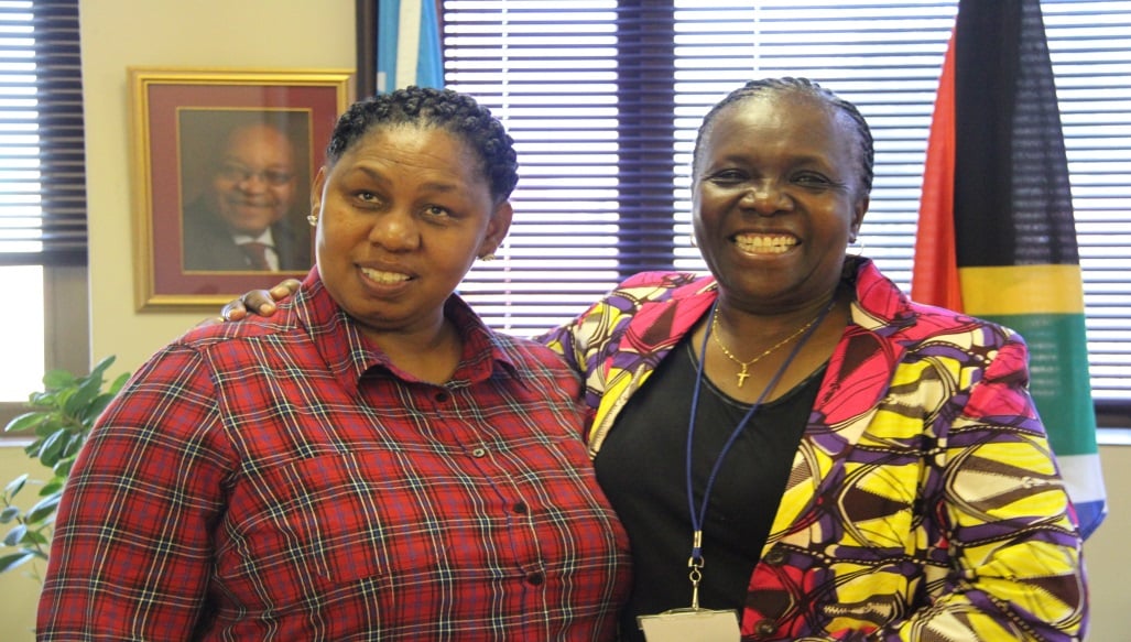 Left to right: Deputy Minister of Social Development, Honourable Hendrietta Bogopane- Zulu  and UNFPA Representative, Dr Esther Muia.