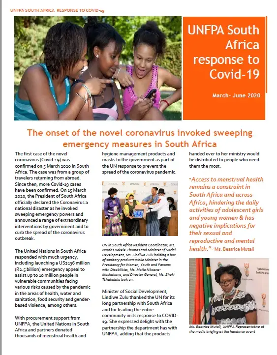 UNFPA South Africa response to Covid-19